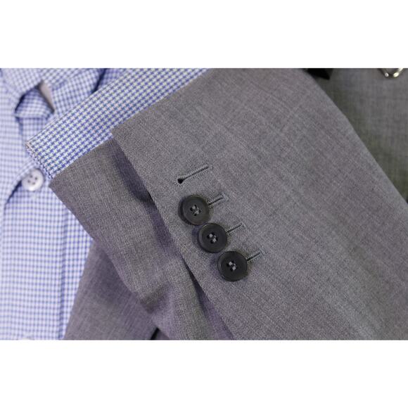 Knot Standard Custom Made Gray 2-Btn Super 130's Wool Blazer Jacket 38R - Picture 7 of 11